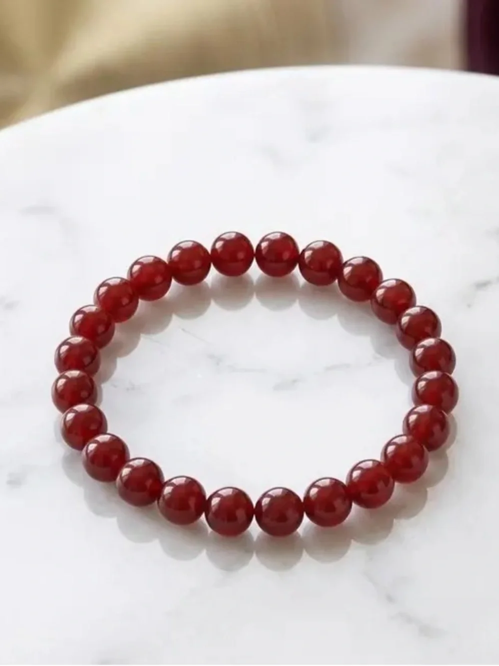 Natural garnet gemstone Stretch Bracelet 6